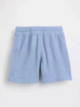 Pantalones cortos tipo waffle sin cordón para bebés y niños pequeños