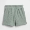 Pantalones cortos tipo waffle sin cordón para bebés y niños pequeños
