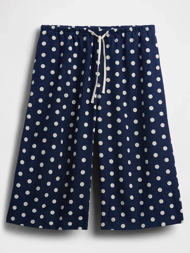 Pantalones culotte holgados y cómodos de mezcla de lino