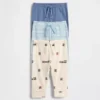 Pantalones de algodón orgánico sin cordón «Baby First Favorites» (paquete de 3)