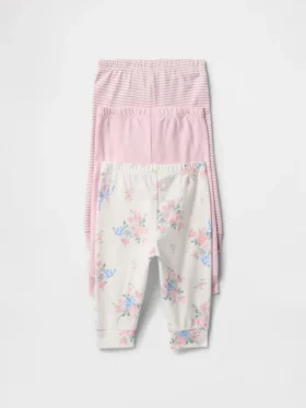 Pantalones de algodón orgánico sin cordón «Baby First Favorites» (paquete de 3)