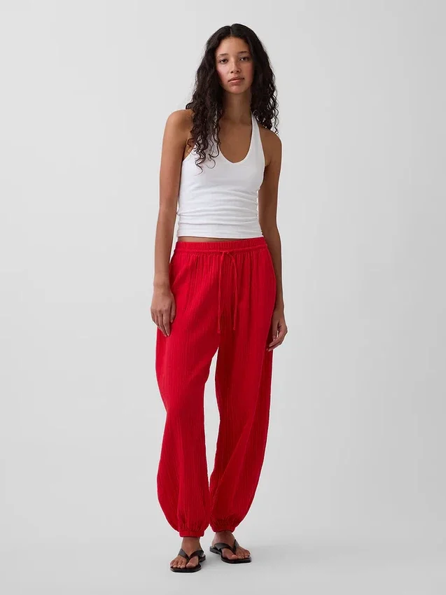 Pantalones de chándal de gasa de algodón
