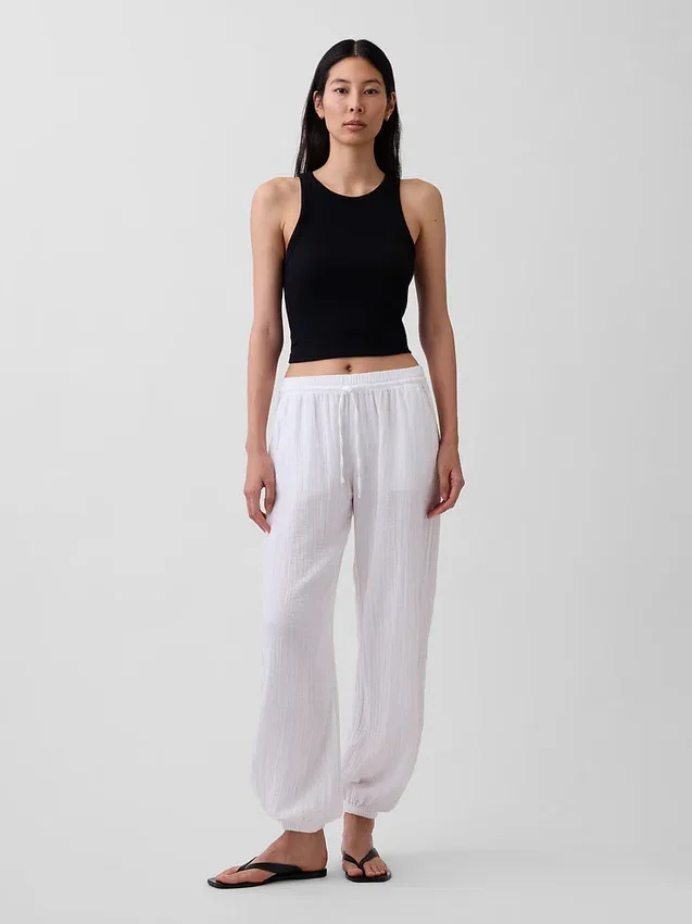 Pantalones de chándal de gasa de algodón