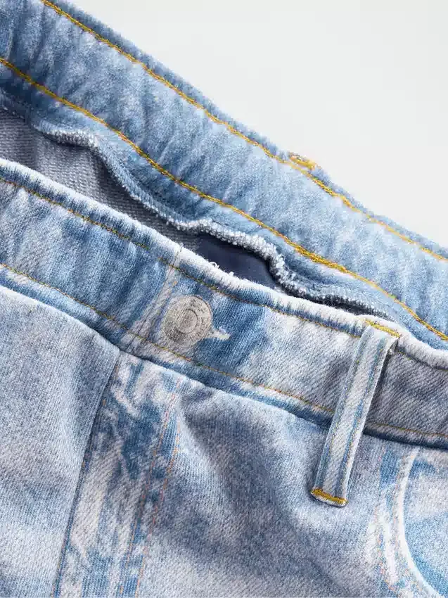 Pantalones de chándal holgados con estampado de vaqueros