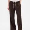 Pantalones de cintura media con doble cintura