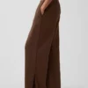 Pantalones de gasa de algodón con dobladillo abierto