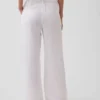 Pantalones de gasa de algodón con dobladillo abierto