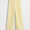 Pantalones de gasa de algodón con dobladillo abierto