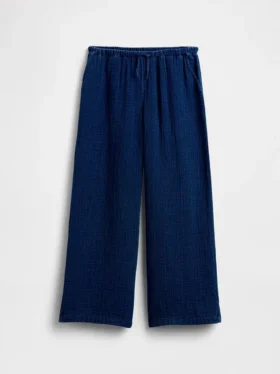 Pantalones de gasa de algodón para niños, de corte holgado y pierna ancha