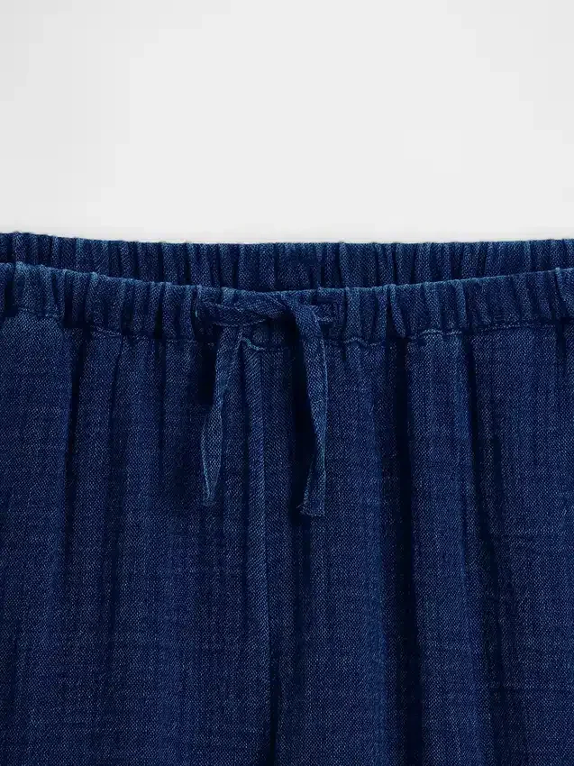Pantalones de gasa de algodón para niños, de corte holgado y pierna ancha
