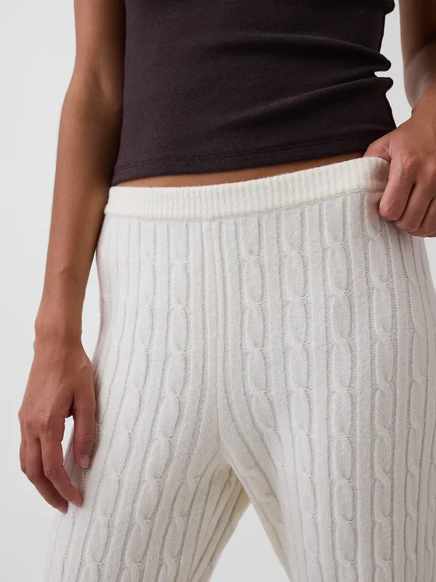 Pantalones de jersé con diseño de trenzado CashSoft