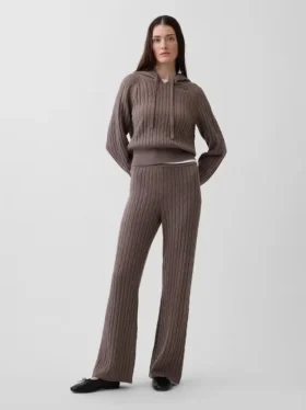Pantalones de jerséu con tejido trenzado CashSoft