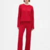 Pantalones de jerséu con tejido trenzado CashSoft