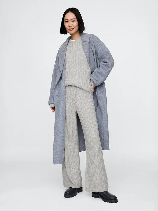 Pantalones de jerséu con tejido trenzado CashSoft