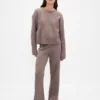 Pantalones de jerséu con tejido trenzado CashSoft