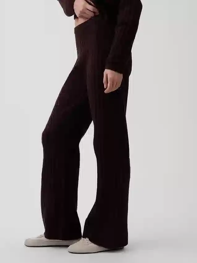 Pantalones de jerséu con tejido trenzado CashSoft