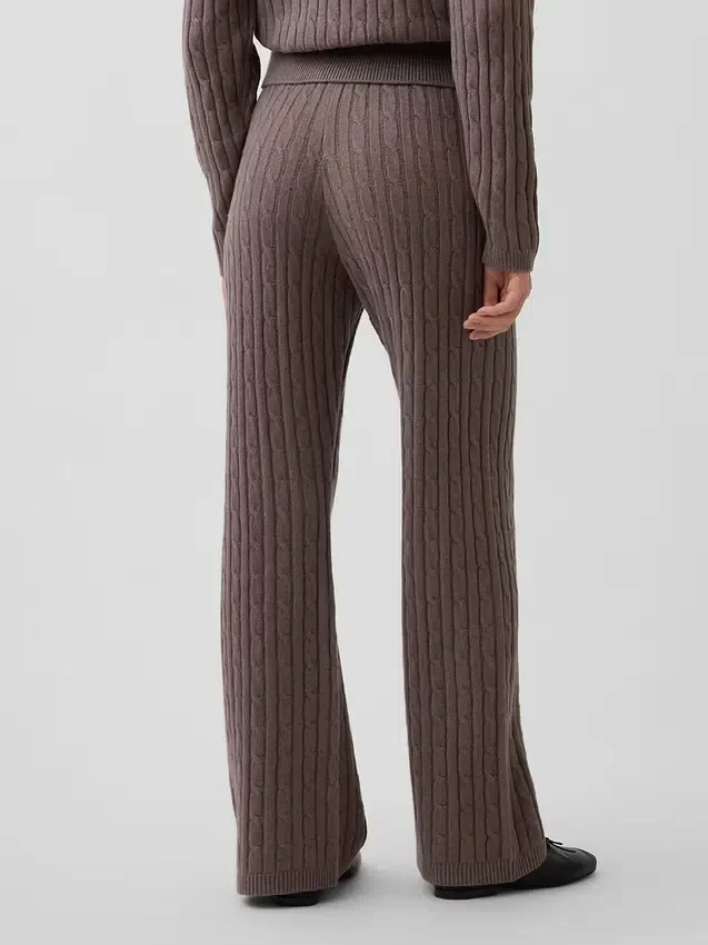 Pantalones de jerséu con tejido trenzado CashSoft