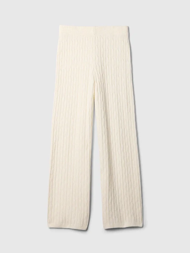 Pantalones de jerséu con tejido trenzado CashSoft
