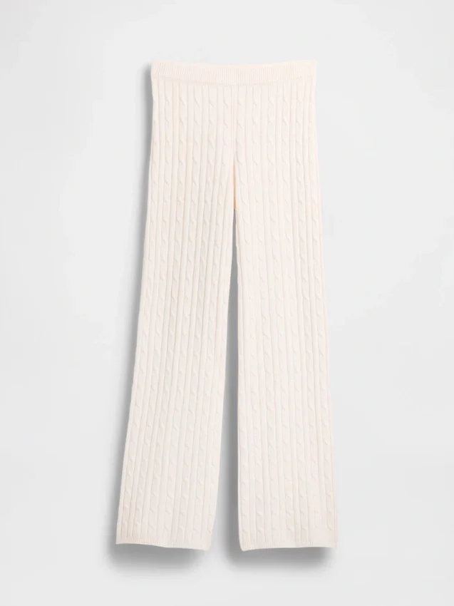 Pantalones de jerséu con tejido trenzado CashSoft