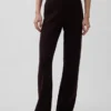 Pantalones de jerséu de talle bajo de mezcla de algodón con corte de bota