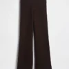 Pantalones de jerséu de talle bajo de mezcla de algodón con corte de bota