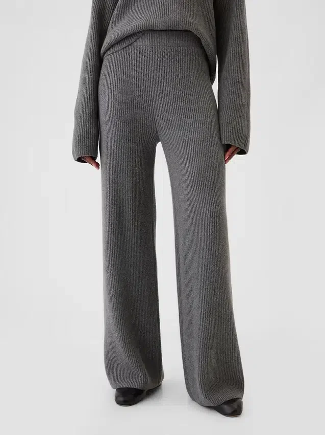 Pantalones de jerséu marrón con punto Shaker de CashSoft