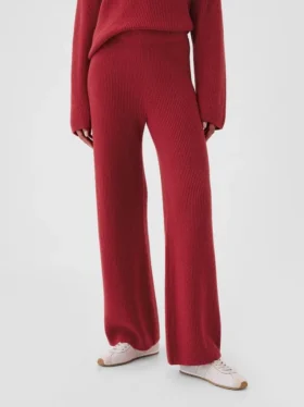 Pantalones de jerséu marrón con punto Shaker de CashSoft