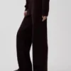 Pantalones de jerséu marrón con punto Shaker de CashSoft