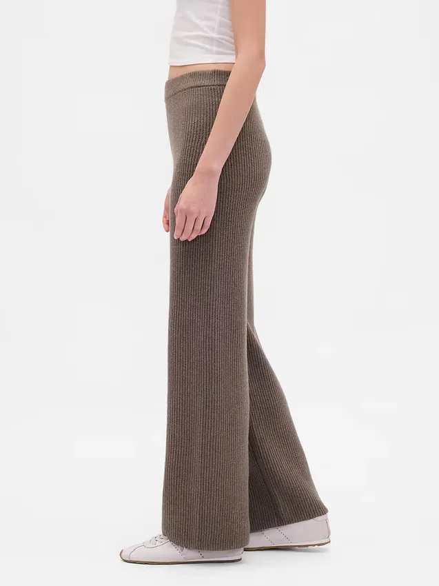 Pantalones de jerséu marrón con punto Shaker de CashSoft
