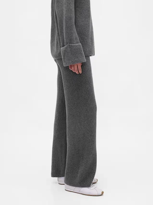 Pantalones de jerséu marrón con punto Shaker de CashSoft