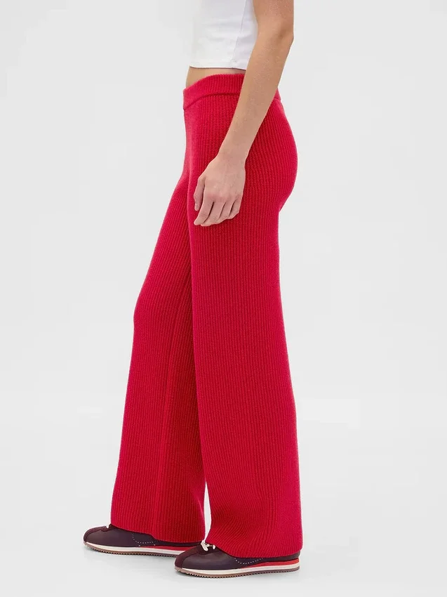 Pantalones de jerséu marrón con punto Shaker de CashSoft