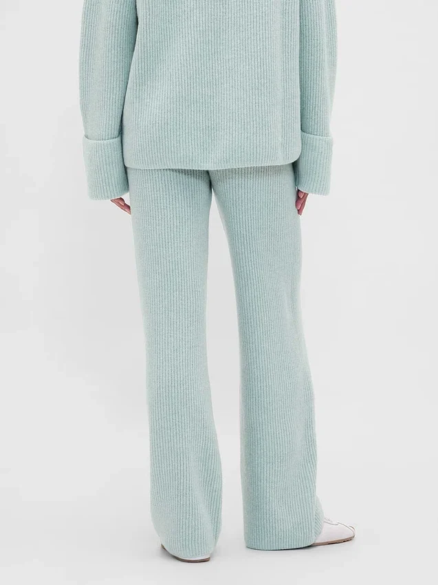 Pantalones de jerséu marrón con punto Shaker de CashSoft