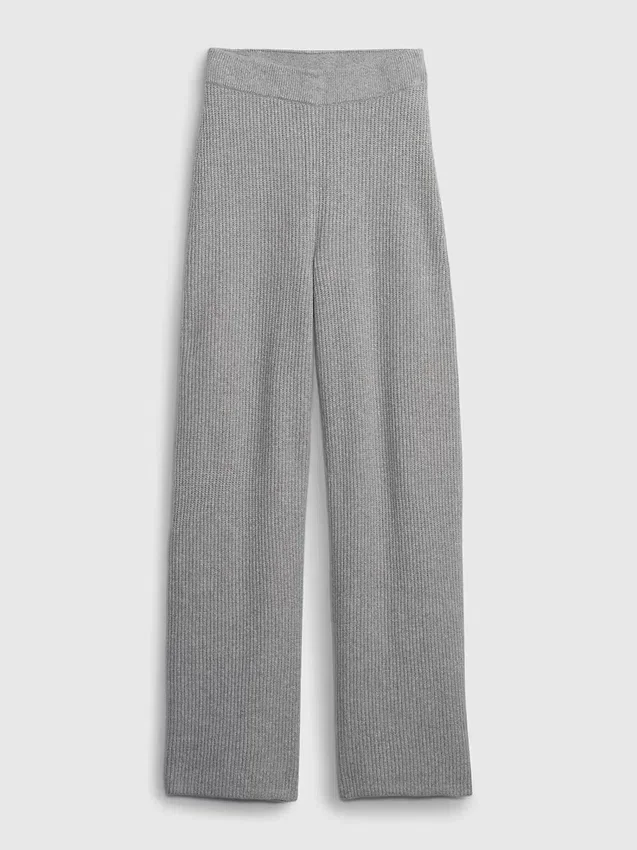 Pantalones de jerséu marrón con punto Shaker de CashSoft