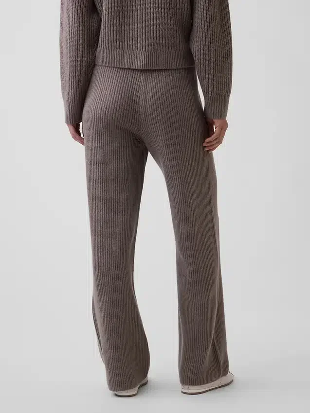 Pantalones de jerséu marrón con punto Shaker de CashSoft