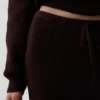 Pantalones de jerséu marrón con punto Shaker de CashSoft