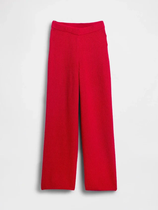 Pantalones de jerséu marrón con punto Shaker de CashSoft