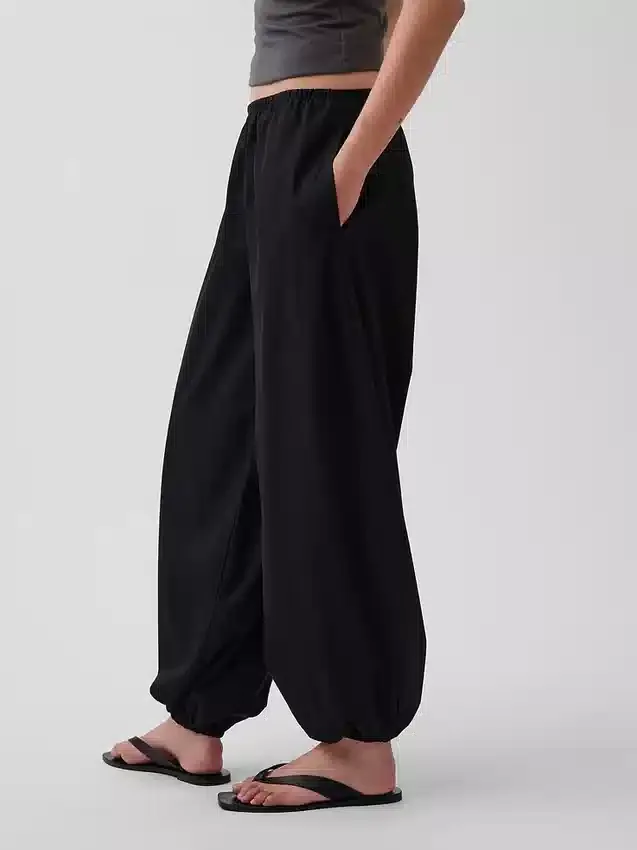 Pantalones de jogging holgados de popelín de algodón orgánico