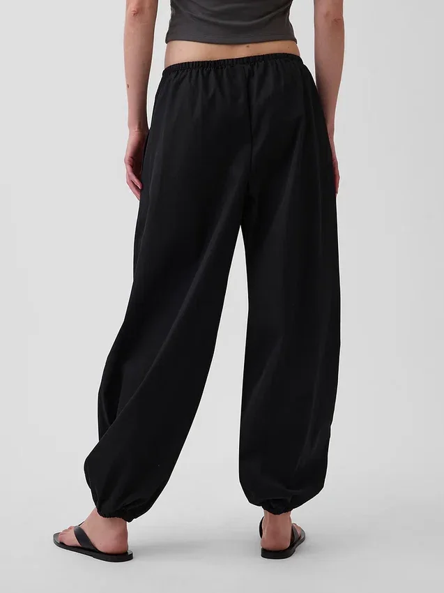 Pantalones de jogging holgados de popelín de algodón orgánico