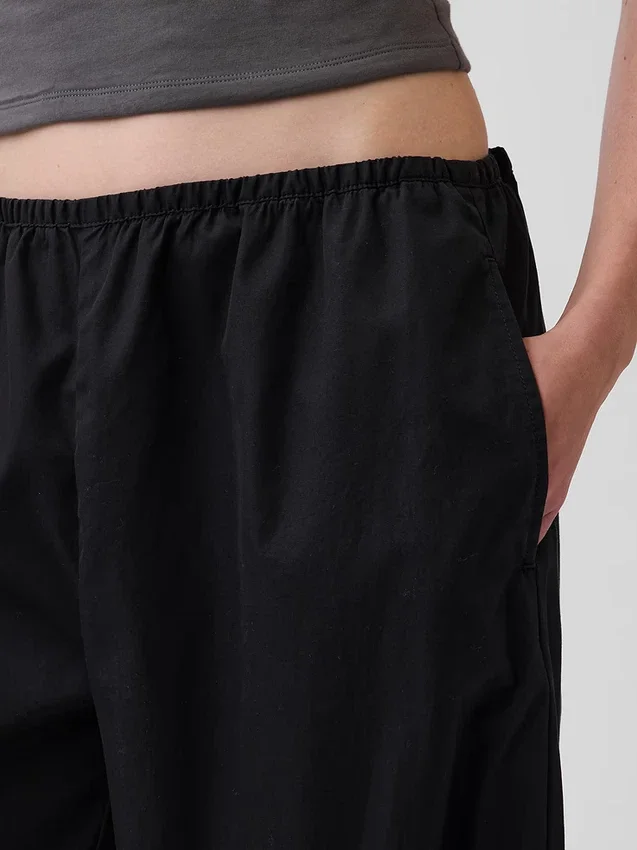 Pantalones de jogging holgados de popelín de algodón orgánico
