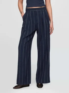 Pantalones de mezcla de lino de talle alto 365