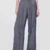 Pantalones de mezcla de lino de talle alto 365