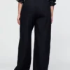 Pantalones de mezcla de lino de talle alto 365