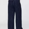 Pantalones de mezcla de lino de talle alto 365