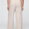 Pantalones de mezcla de lino de talle alto 365