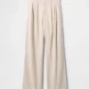 Pantalones de mezcla de lino de talle alto 365
