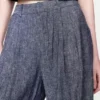 Pantalones de mezcla de lino de talle alto 365