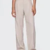 Pantalones de mezcla de lino de talle bajo 365