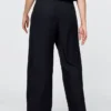 Pantalones de mezcla de lino de talle bajo 365
