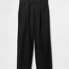 Pantalones de mezcla de lino de talle bajo 365