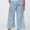 Pantalones de mezclilla de talle alto ultrasuaves con pliegues hasta el tobillo 365